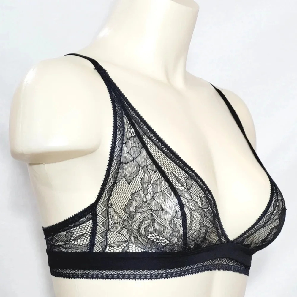 XS X-SMALL Calvin Klein QF1944 CK Black Obsess Unlined Triangle Wire Free Black